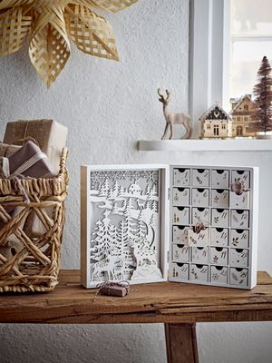 Kalender med ljus Vit Plywood Elimar | Bloomingville
