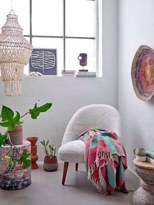 Pläd Grön Återvunnen bomull | Bloomingville Creative
