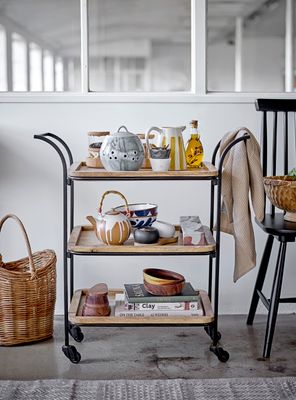 Burk med lock Blå Stengods | Bloomingville Creative