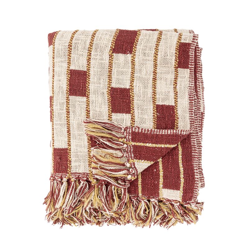 Bloomingville Cang Pläd, Röd, Bomull L160xW130 cm