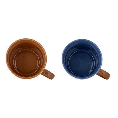 Bloomingville Anniversary Mugg, Multi, Stengods Ø9,5xH8 cm, Set om 2