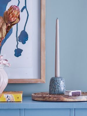 Ljusstake Blå Stengods Samsin | Bloomingville
