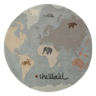 OYOY The World Tufted Rug Flerfärgad Ull