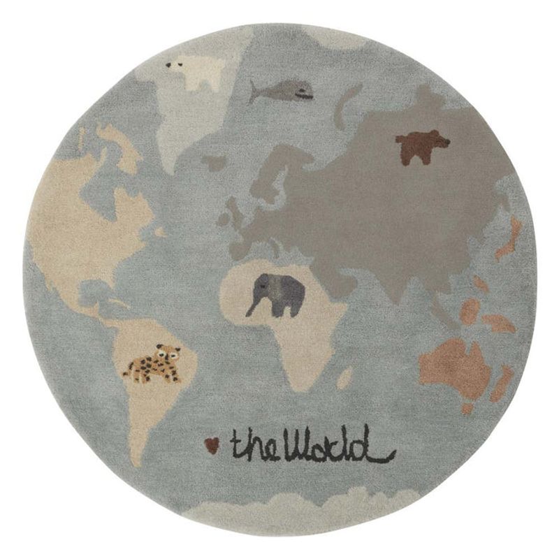 OYOY The World Tufted Rug Flerfärgad Ull