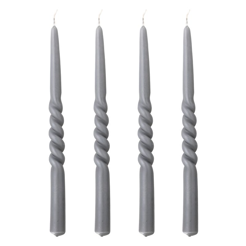 Ljus Grå Paraffin Twist Pack of 4 | Bloomingville