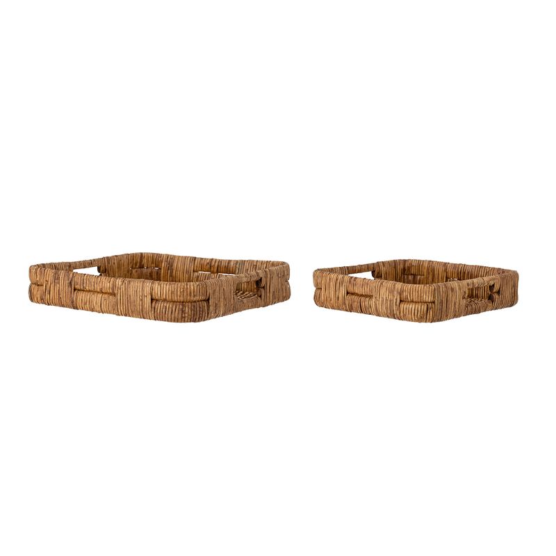 Serveringsbricka Brun Rotting Diann Set om 2 | Bloomingville
