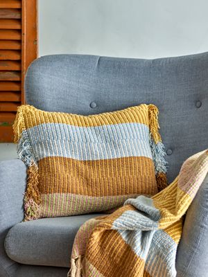 Pläd Gul Återvunnen bomull | Bloomingville Creative