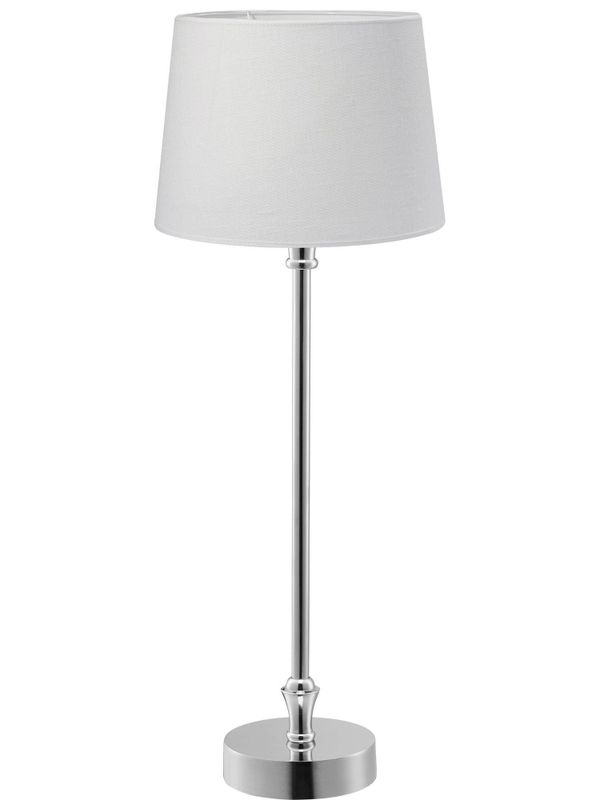 Liam Bordslampa med Vit Skärm 59cm Silver | PR Home