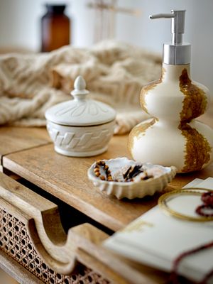 Burk med lock Natur Stengods Pauline | Bloomingville