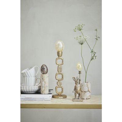 Lene Bjerre Eliana Ljusstake 12.5x4.5 cm Marmor Linne