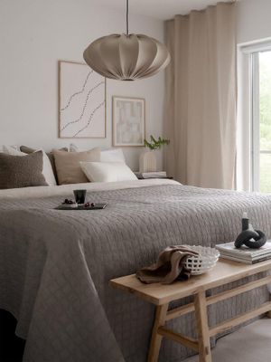 Svanefors Mavis Överkast Dubbe Grå 260x260 cm