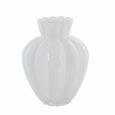 Lene Bjerre Verity Vas Vit Glas H28 cm