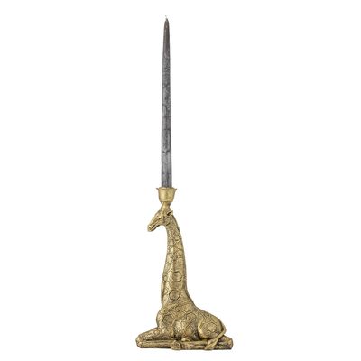 Bloomingville Twiga Ljushållare, Guld, Polyresin L19xH32xW9,5 cm