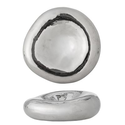 Bloomingville Shine Skål, Silver, Stengods Ø18xH6 cm