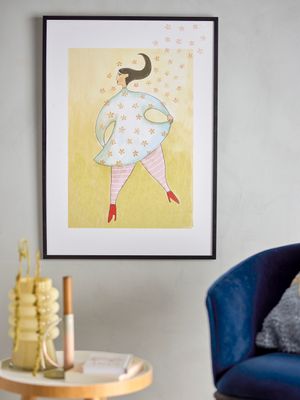 Illustration med ram Svart Furu Ajo | Bloomingville