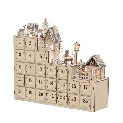 Kalender med ljus Natur Plywood Richie | Bloomingville