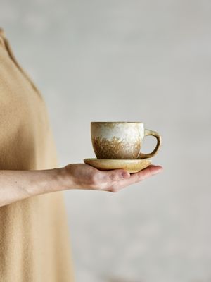 Bloomingville Brenta Kopp M/Fat, Natur, Stengods C:Ø8xH7/S:Ø11xH2 cm, Set om 4