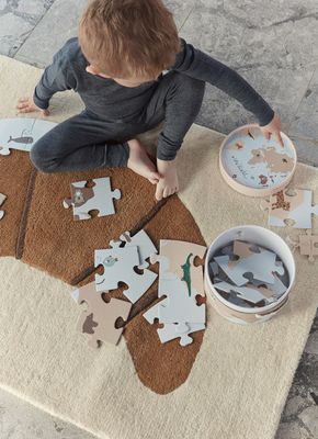 OYOY Croissant Tuftad Matta Brun Ull