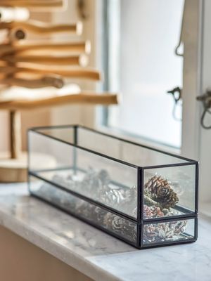 Värmeljushållare Svart Glas Filula | Bloomingville