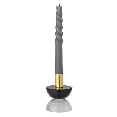 Ljusstake Svart Glas Etel | Bloomingville