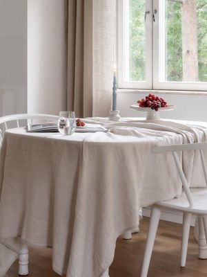 Svanefors Julie Duk Lin/Vit 145x280 cm