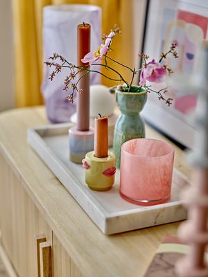 Värmeljushållare Rosa Glas Sakkara | Bloomingville