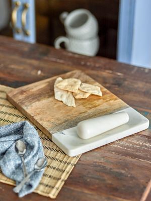 Skärbräda med mortel Natur Mangoträ | Bloomingville Creative