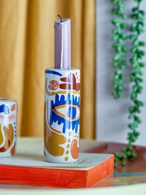 Ljusstake Orange Stengods Horus | Bloomingville