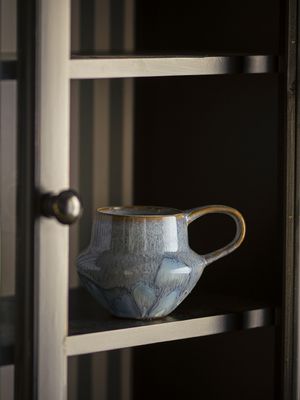 Bloomingville Bessie Mugg, Blå, Stengods Ø10xH9 cm, Set om 4