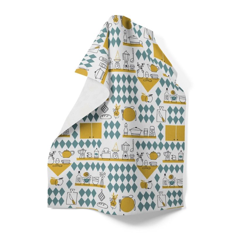 Köket grön/gul handduk Arvidssons Textil