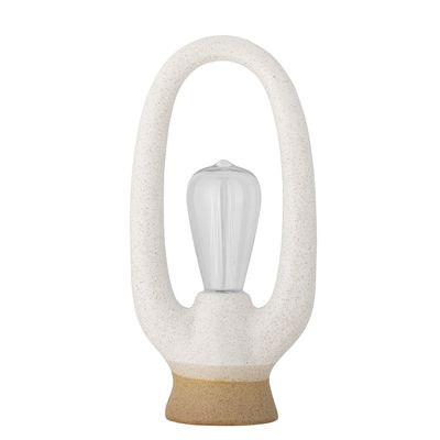 Portabel lampa, batteri Vit Stengods Latifa | Bloomingville