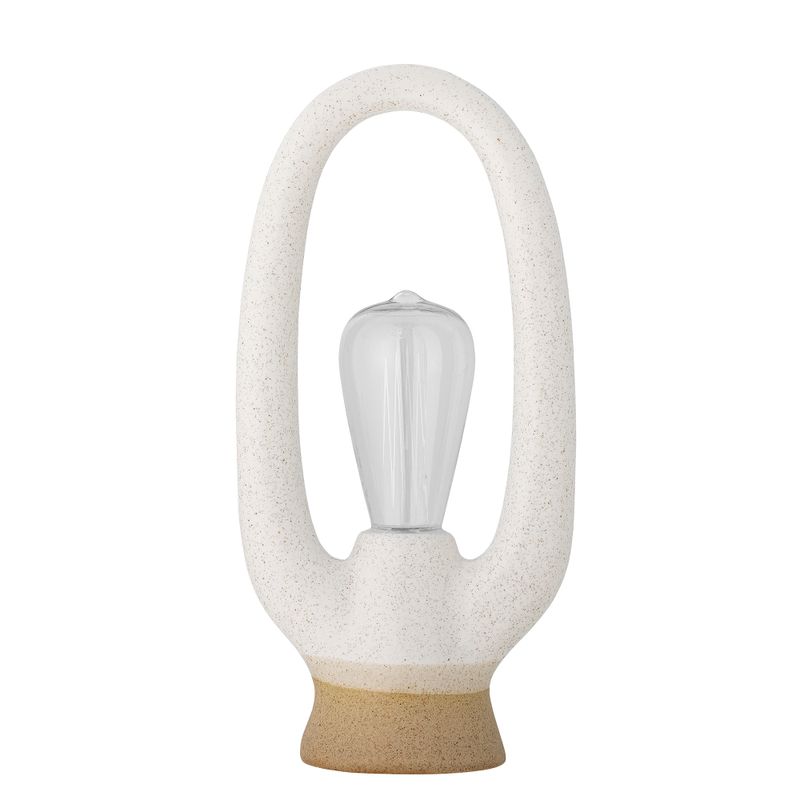 Portabel lampa, batteri Vit Stengods Latifa | Bloomingville