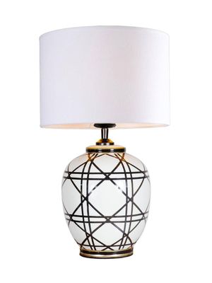 PR Home New York Bordslampa Svartvit 46cm