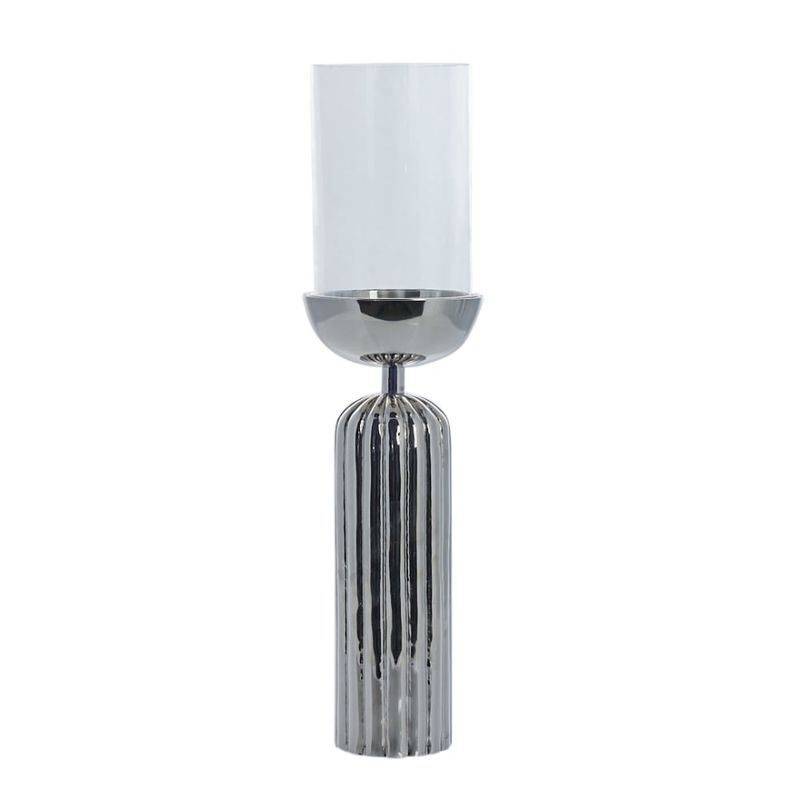 Ljusstake Sandia Silver/Klar Aluminium/Glas Lene Bjerre