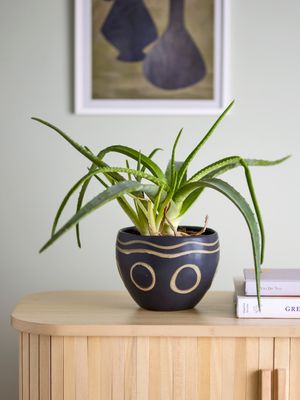 Kruka Svart Stengods Magnus | Bloomingville