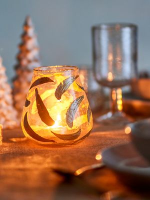 Värmeljushållare Guld Återvunnet glas Fidelia | Bloomingville