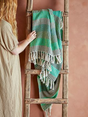 Pläd Blå Återvunnen bomull | Bloomingville Creative