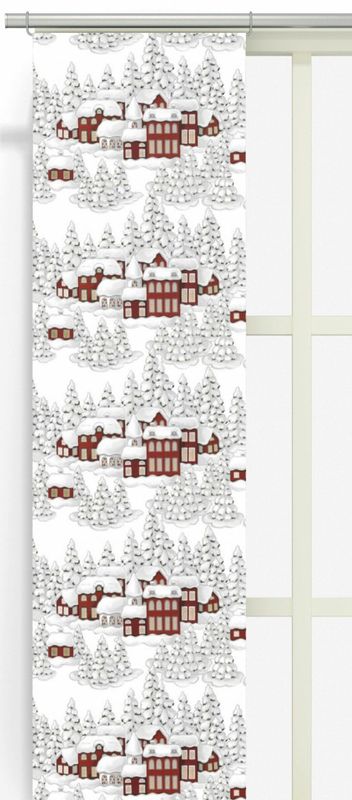 Vinterbyn offwhite/röd panellängd 2 pack Arvidssons Textil