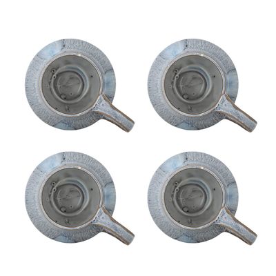 Bloomingville Bessie Mugg, Blå, Stengods Ø10xH9 cm, Set om 4