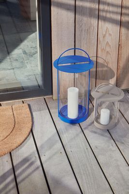 Lykta Optisk blå Metall. Glas OYOY LIVING