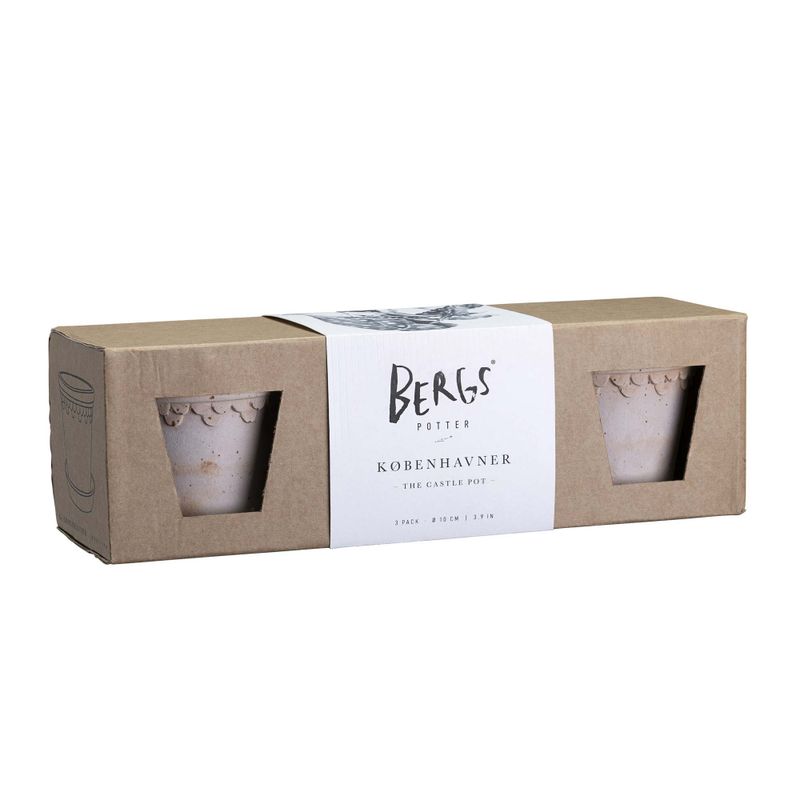 Bergs Potter Københavner RAW Kruka Ø10 cm 3-pack, Grå