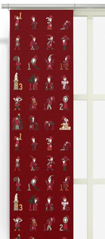 Kalendertomtar röd panellängd 2 pack Arvidssons Textil