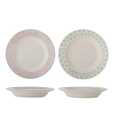 Djup tallrik Grön Stengods Patrizia Set om 2 | Bloomingville