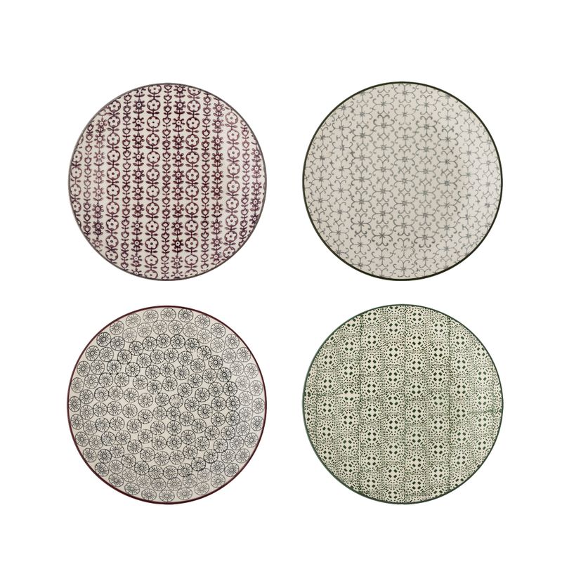 Tallrik Grön Stengods Karine 4-pack | Bloomingville