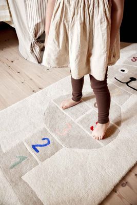 OYOY Rabbit Hopscotch Matta Lera Ull