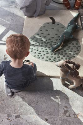 OYOY Pärontuftad Matta Grön Ull