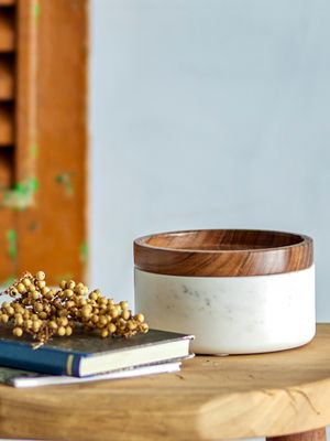 Burk med lock Vit Marmor | Bloomingville Creative