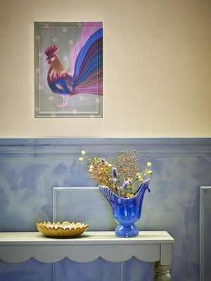 Bloomingville Hanaia Illustration Med Ram, Grön, Granträ L35,5xH50xW2 cm