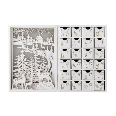 Elimar Calendar w/light Vit Plywood H29cm Bloomingville
