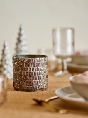 Värmeljushållare Guld Återvunnet glas Federika | Bloomingville